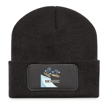 67 Six Seven Meme Snowboarding Funny - Recycled Patch Beanie - dark grey - Front