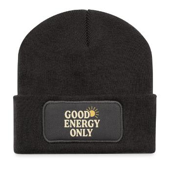 Énergie solaire positive - Beanie recyclé à patch - charbon - Devant