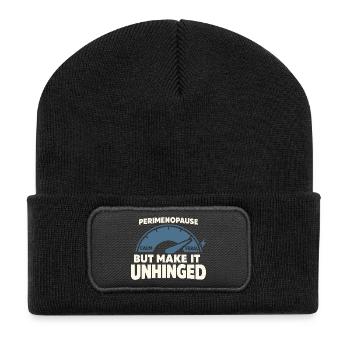 Perimenopause Humor Perimenopause - Recycelte Patch Beanie - Schwarz - Vorne