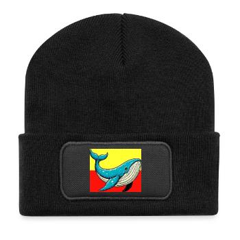 whale - Recycled Patch Beanie - black - Front