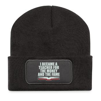 Je suis devenu professeur pour le logo de blague sur l’argent et la célébrité - Beanie recyclé à patch - charbon - Devant