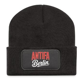 Antifa Berlin - T-shirt antifasciste - Beanie recyclé à patch - charbon - Devant