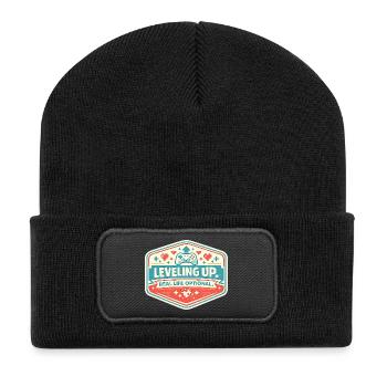 Badge de montée en niveau dans le jeu - Beanie recyclé à patch - noir - Devant