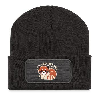 Câlin Panda Rouge MIGNON MAIS COOL - Beanie recyclé à patch - charbon - Devant