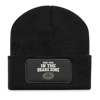 Track Day Brake Dust Hpde Track Car Autocross - Recycled Patch Beanie - black - Front
