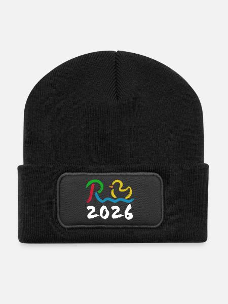 Rente 2026 - Ruhestand - Pension - Recycelte Patch Beanie - Schwarz