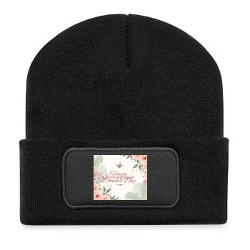 Bonne aquarelle pour la Journée internationale des femmes - Beanie recyclé à patch - noir - Devant