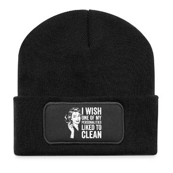Chemise humoristique domestique pour femmes - Beanie recyclé à patch - noir - Devant