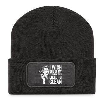 Household Humor Shirt for Women - Recycled Patch Beanie - dark grey - Front
