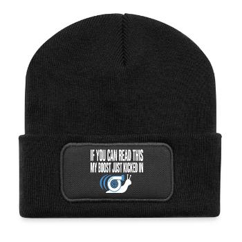 My Boost Just Kicked In Turbo Schnecke - Recycelte Patch Beanie - Schwarz - Vorne