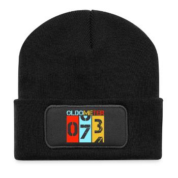 Oldometer 73 Drôle pour le 73e anniversaire Rétro Design - Beanie recyclé à patch - noir - Devant