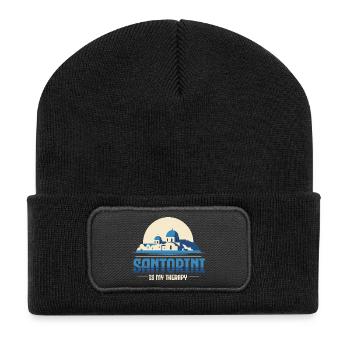 Santorin - Beanie recyclé à patch - noir - Devant