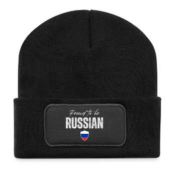 Proud Russian, made in Russia - Recycled Patch Beanie - black - Front