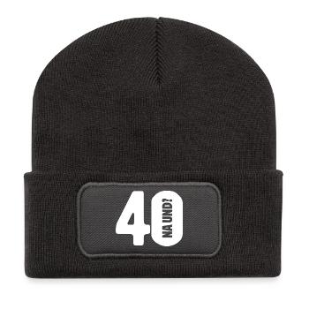 40 So what? Not so bad - birthday - Recycled Patch Beanie - dark grey - Front