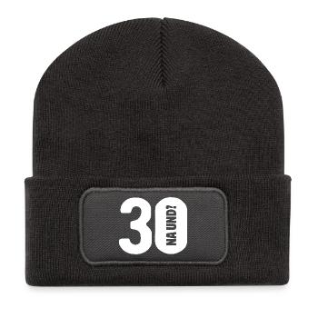 30 So what? Not so bad - birthday - Recycled Patch Beanie - dark grey - Front
