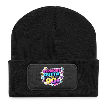 Straight Outta the 90s - Recycelte Patch Beanie - Schwarz - Vorne