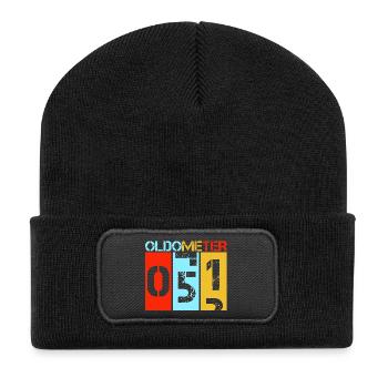 51 Retro Vintage 51st Birthday Design - Recycled Patch Beanie - black - Front
