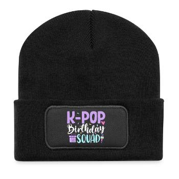 K Pop Birthday Squad - Recycled Patch Beanie - black - Front