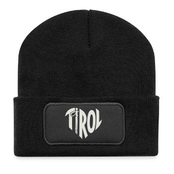 Tirol Herz lettering with hiking stick - Recycled Patch Beanie - black - Front