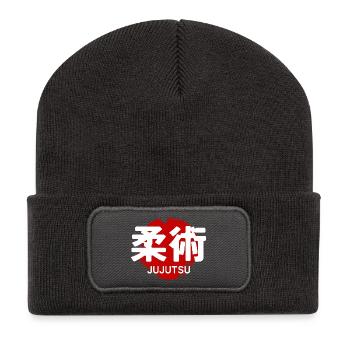 Jujutsu Martial Art GYM Japanese Kanji - Recycled Patch Beanie - dark grey - Front
