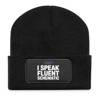 Je parle couramment la technologie des schémas circuités - Beanie recyclé à patch - noir - Devant