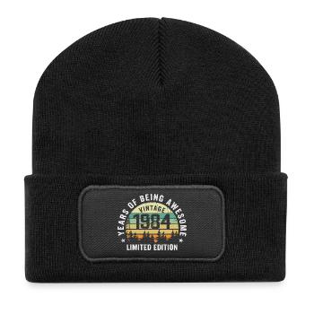 Legendär seit 1984, Vintage Edition 1984 Retro - Recycelte Patch Beanie - Schwarz - Vorne