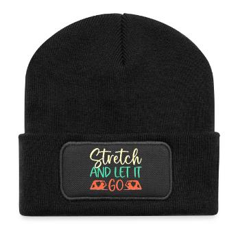 Yoga : étirements et laisse aller Yoga drôle - Beanie recyclé à patch - noir - Devant