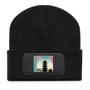Pagode de Kyoto dans la lumière du soir Tavel Kyoto Japon - Beanie recyclé à patch - noir - Devant