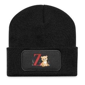 Z-Bear: Big Z with Bear - Recycled Patch Beanie - black - Front