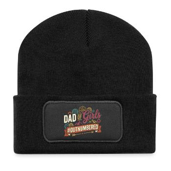 Papa des filles surpassés en nombre Papa au tournevis - Beanie recyclé à patch - noir - Devant