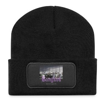 Bangkok Skyline Vintage BKK Thailand Souvenir - Recycled Patch Beanie - black - Front