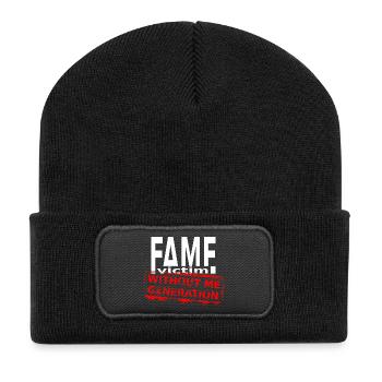 Fame Victim Shirt – Without Me Generation - Recycled Patch Beanie - black - Front