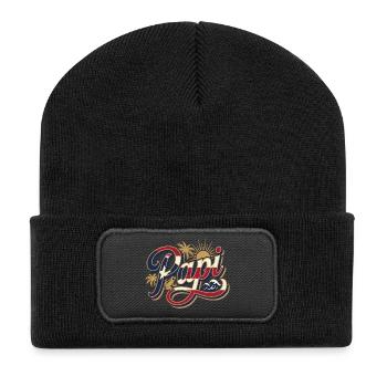 Daddy Tropical Beach Palm Trees Summer Dad - Recycled Patch Beanie - black - Front