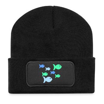 Poisson pastel Poisson de mer tropical - Beanie recyclé à patch - noir - Devant