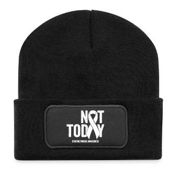 Nicht heute Endometriose-Band-Tee - Recycelte Patch Beanie - Schwarz - Vorne