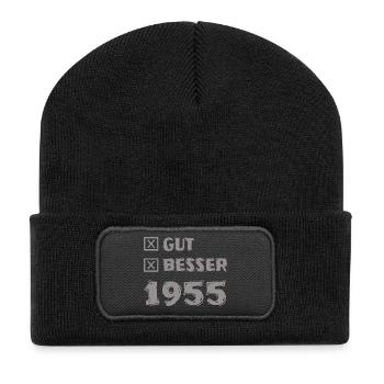 Besser 1955 - Recycelte Patch Beanie - Schwarz - Vorne