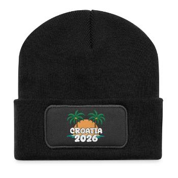 Croatia 2026 - Recycelte Patch Beanie - Schwarz - Vorne