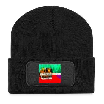 Colorful Paint Pots Street Art - Recycled Patch Beanie - black - Front