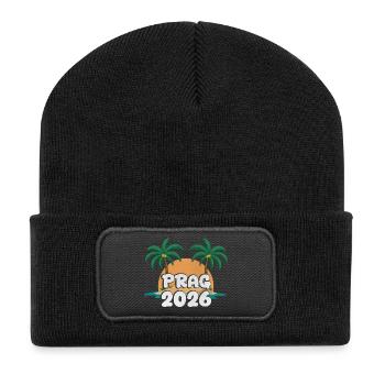 Prag 2026 - Recycelte Patch Beanie - Schwarz - Vorne