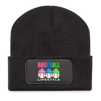 Baseball Lifestyle Cupcakes Süß - Recycelte Patch Beanie - Dunkelgrau - Vorne