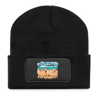 Écologie des écologues - Beanie recyclé à patch - noir - Devant