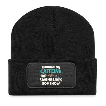Night Shift Nurse, Tired - Recycled Patch Beanie - black - Front