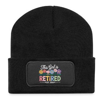 Rente | Retraité 2026 | Retraite - Beanie recyclé à patch - noir - Devant