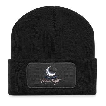 T-shirt au clair de lune avec croissant de lune – Nuit mystique - Beanie recyclé à patch - noir - Devant