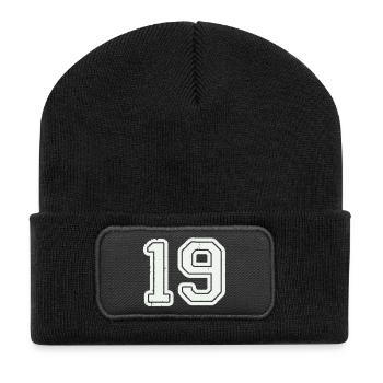 19 - Recycelte Patch Beanie - Schwarz - Vorne