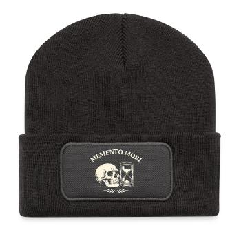 Memento Mori Skull - Recycled Patch Beanie - dark grey - Front