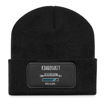 Kinderarzt Ausbildung Medizinstudium Arzt Medizin  - Recycelte Patch Beanie - Schwarz - Vorne