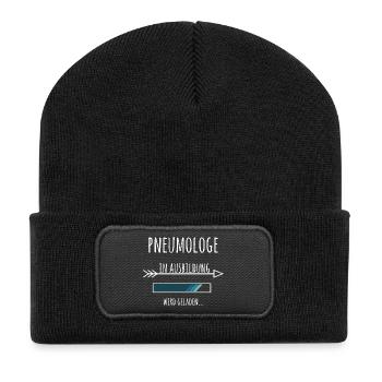 Pneumologe Ausbildung Medizinstudium Arzt Medizin  - Recycelte Patch Beanie - Schwarz - Vorne