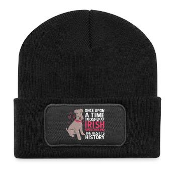 Lévrier irlandais - Beanie recyclé à patch - noir - Devant