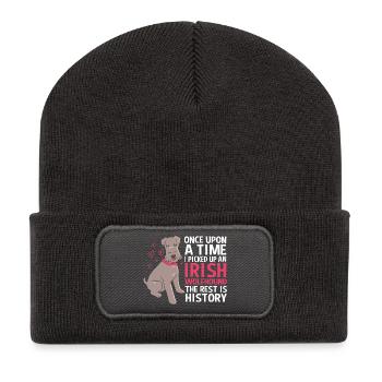 Lévrier irlandais - Beanie recyclé à patch - charbon - Devant